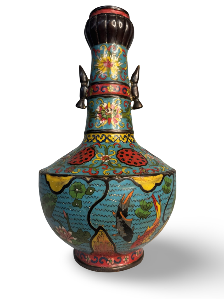 Cloisonne pot gekleurd H38