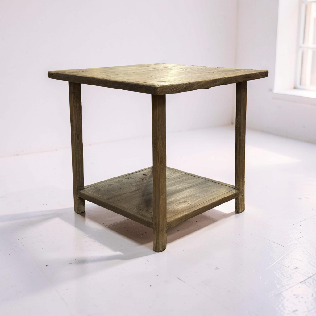 Bijzettafel vierkant + plank 87x85x83