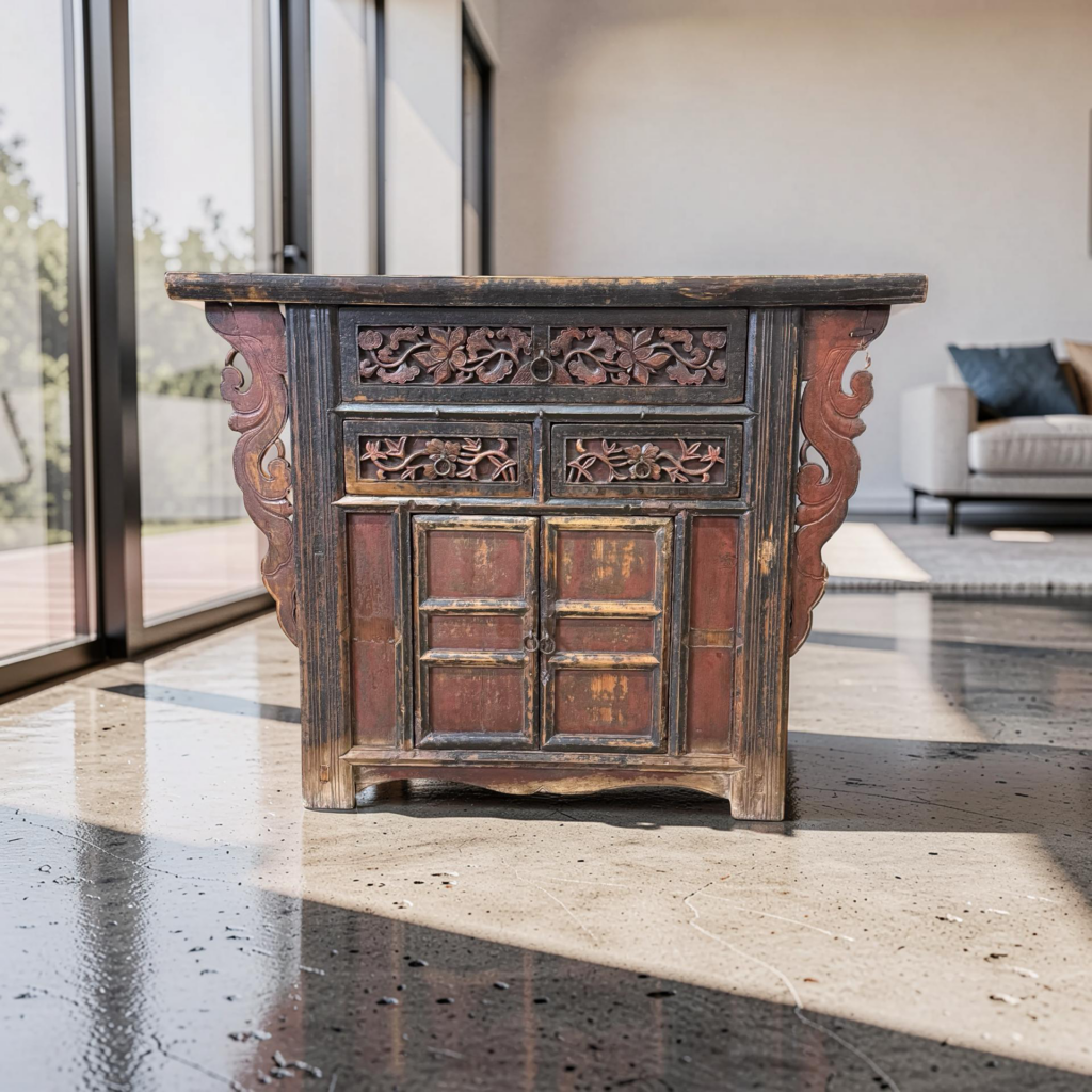 Wandtafel snijw. naturel/f 3la 2dr B127 H98 D48