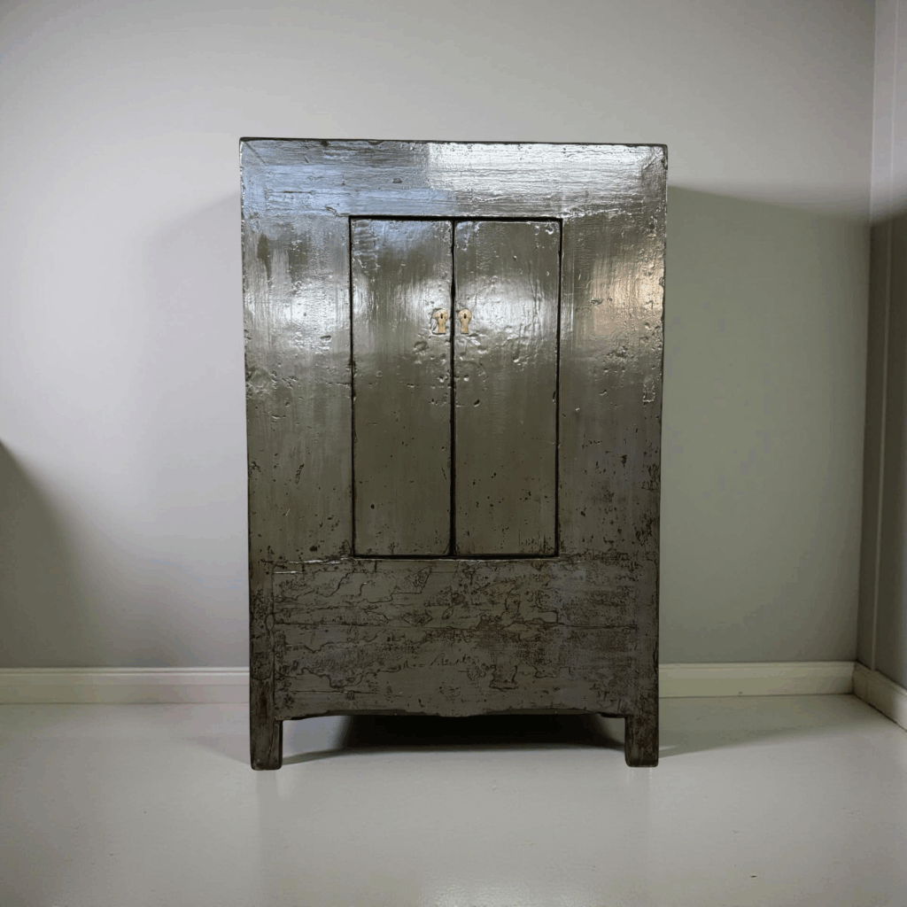 Kast 2-drs grijs 128x52x192