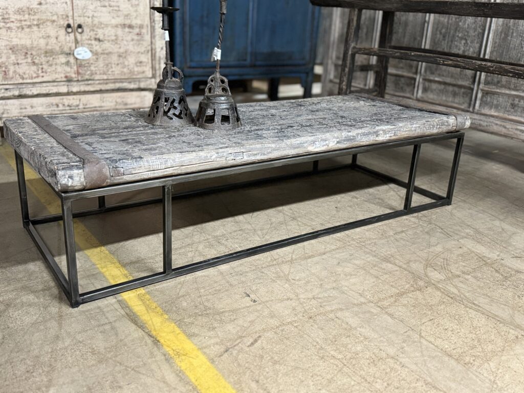 Salontafel oude deur zwart/f 163x61x40