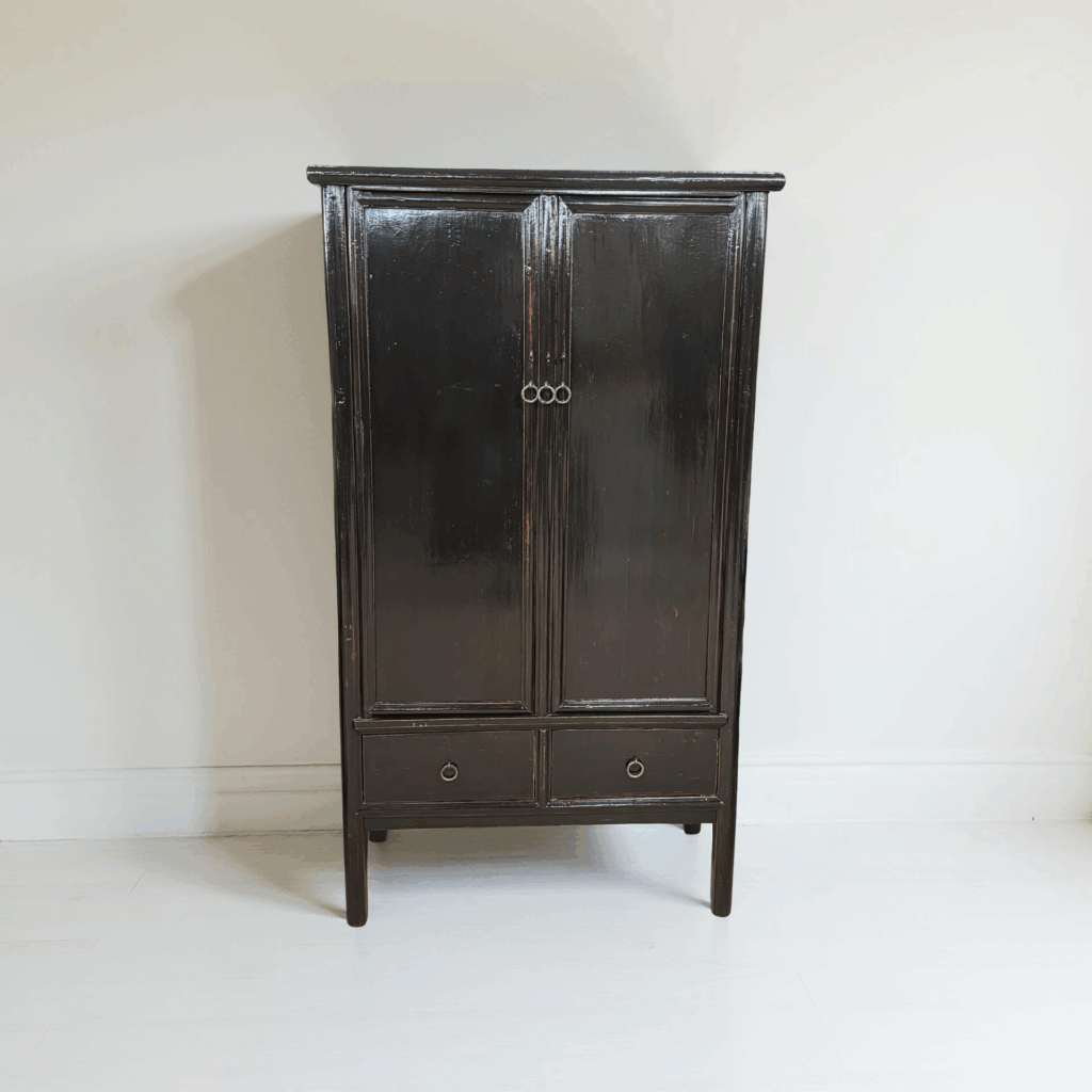 Kast zwart 2dr 2la 103x48x186