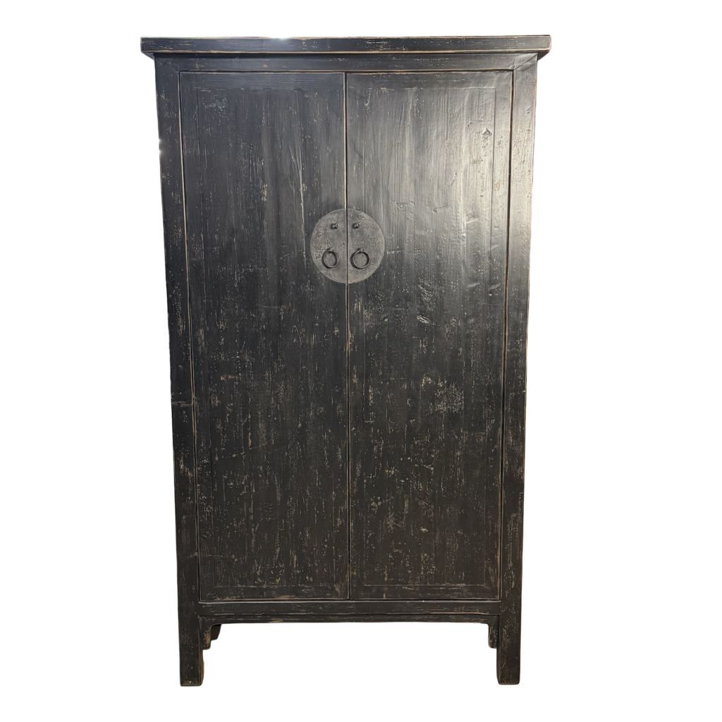 Kast 2dr zwart 110x48x200