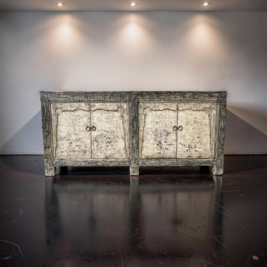 Dressoir 4dr zw/wit 186x45x88