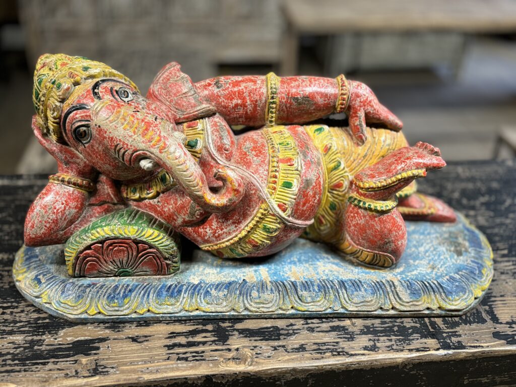 Ganesh hout rood/geel