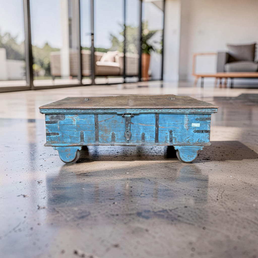 Kist salon blauw 158x82x56