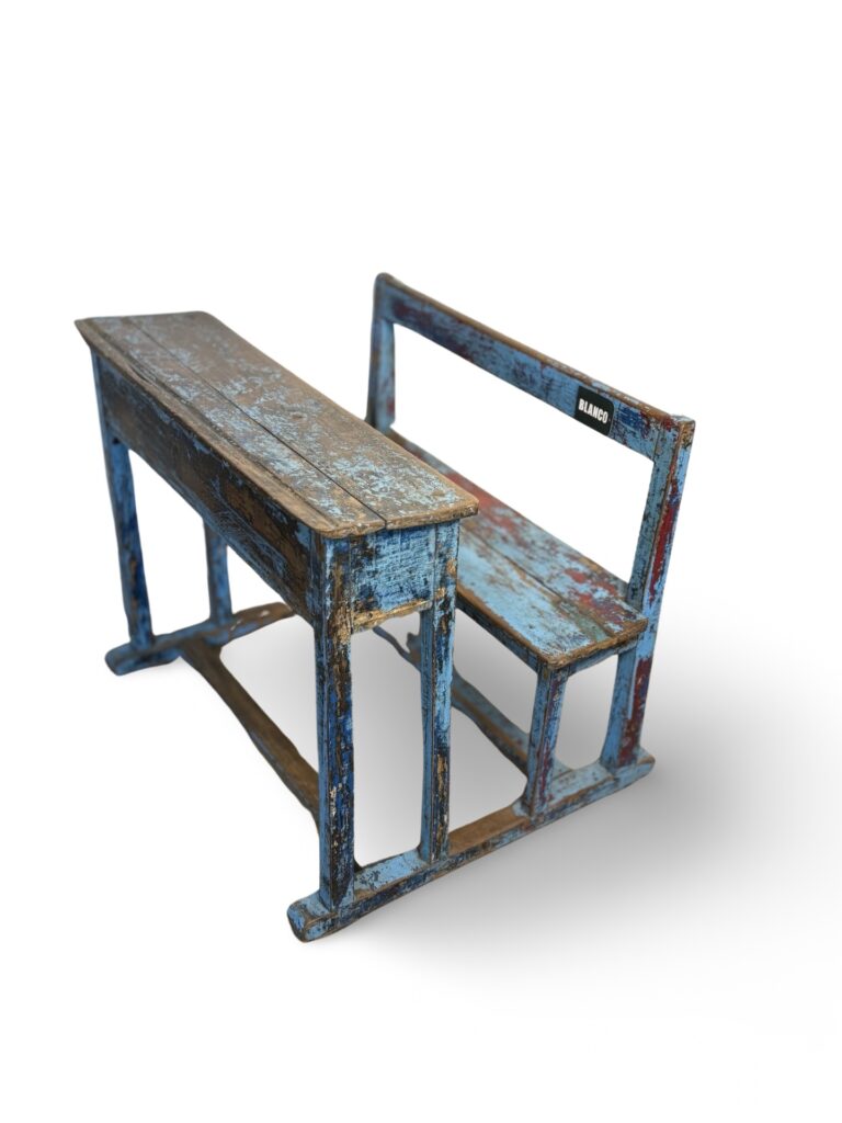 Schoolbankje blauw/f 84x60x70