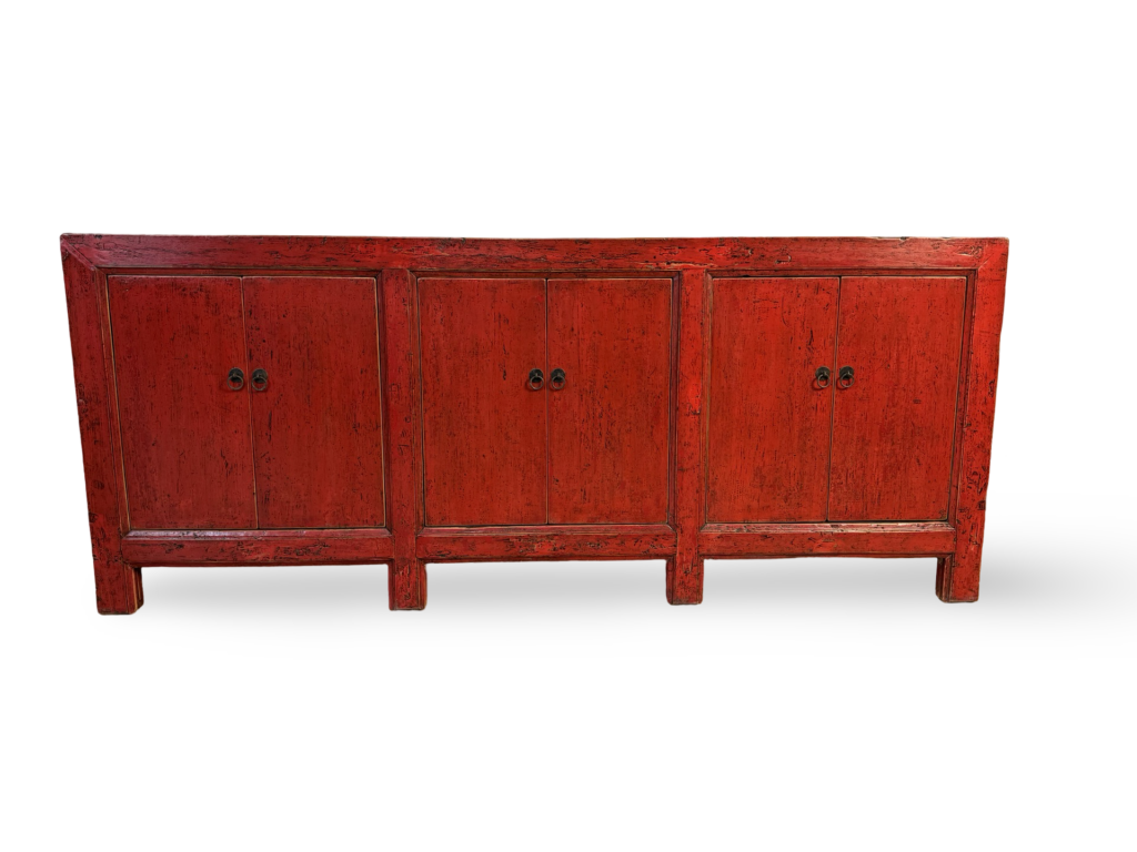 Dressoir 6dr rood 228x44x96