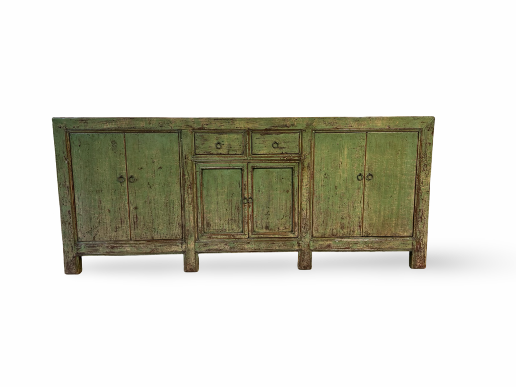 Dressoir groen 6dr + 2la 225x45x95