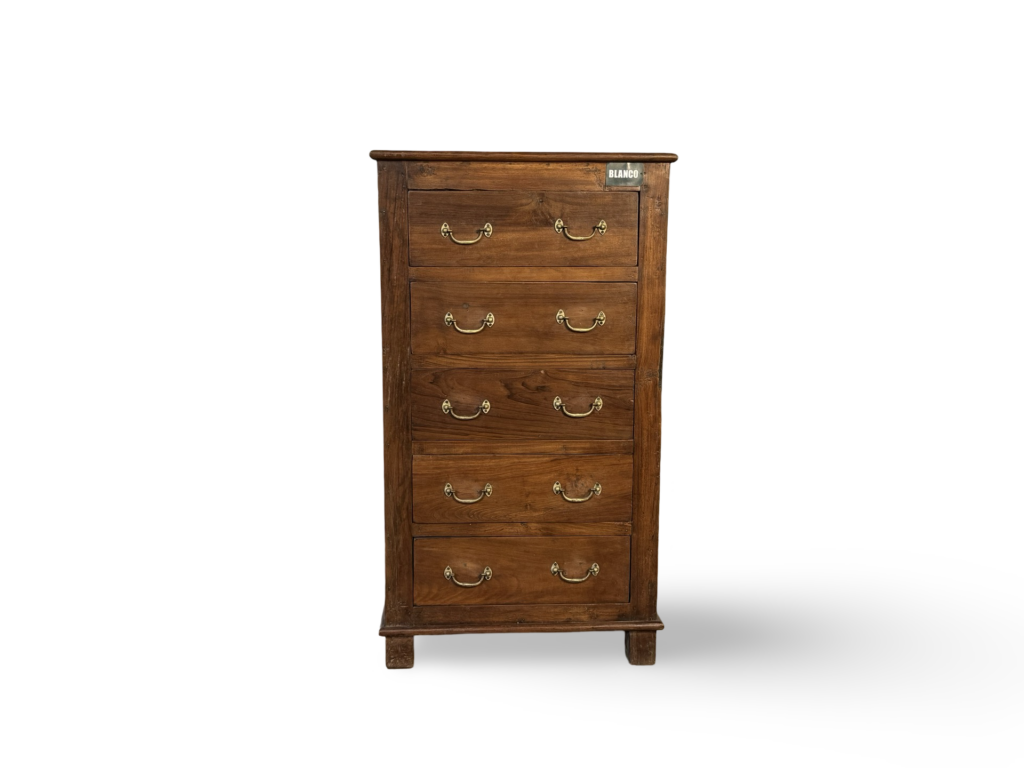 Ladekast 5la a/f brass handle 70x42x124