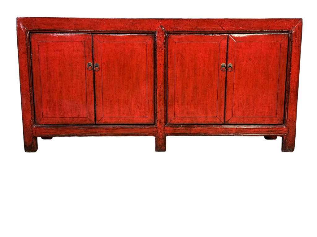 Dressoir rood 4dr 176x41x87