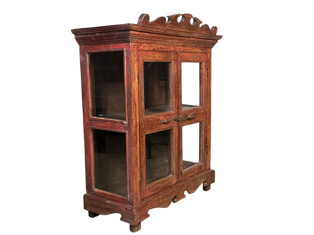 Rood glaskastje 2dr 87x38x97