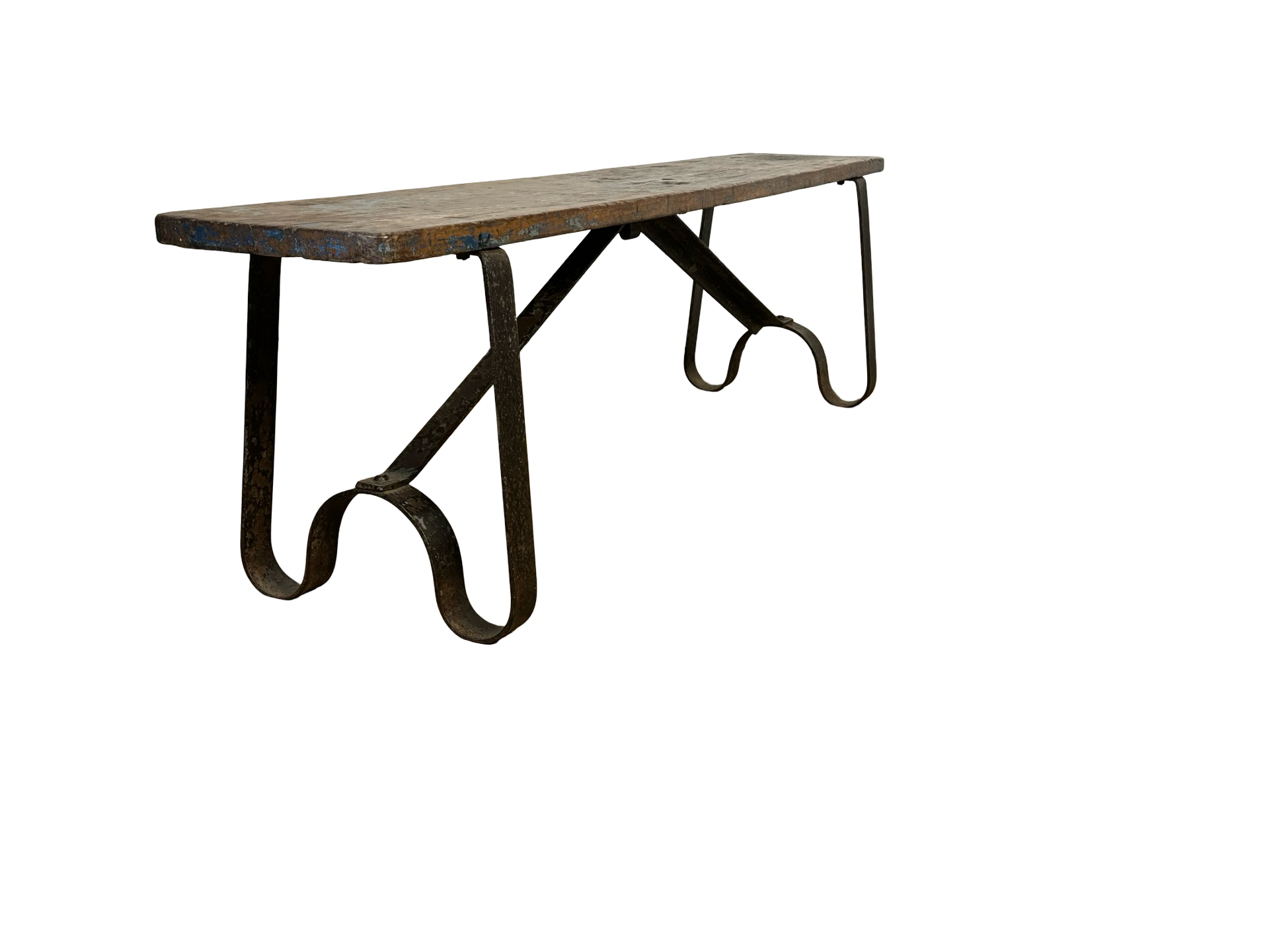 Bankje + ijzer poot 155x30x45