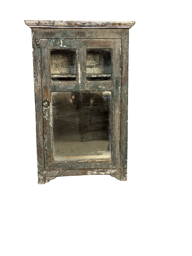 Hangkastje spiegel grijs/blauw 40x33x21