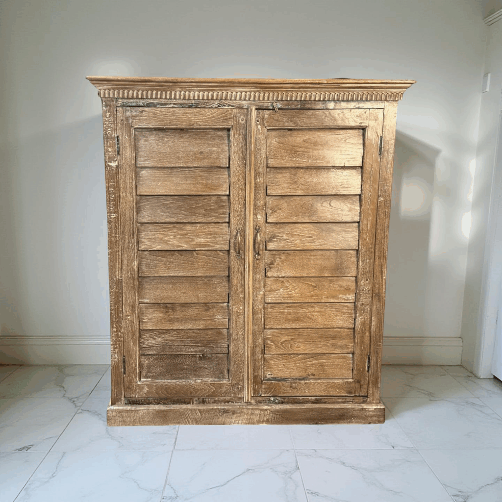 Kast 2dr shutter nat/f 115x40x134