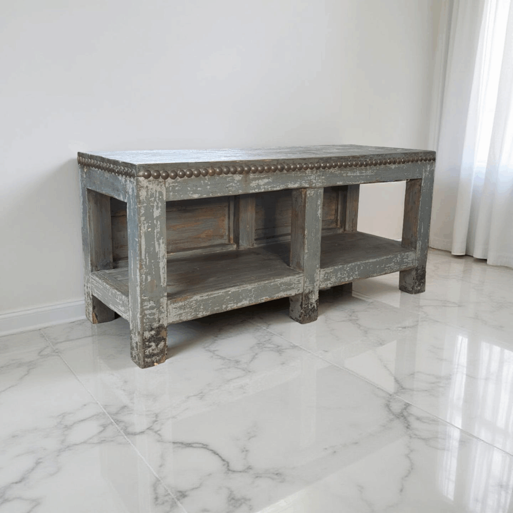 Werkbank grijs met nagelrand 152x56x70