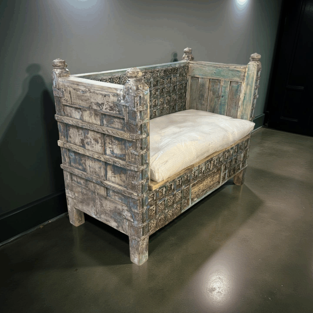 Bank gekleurd + matras 145x71x115