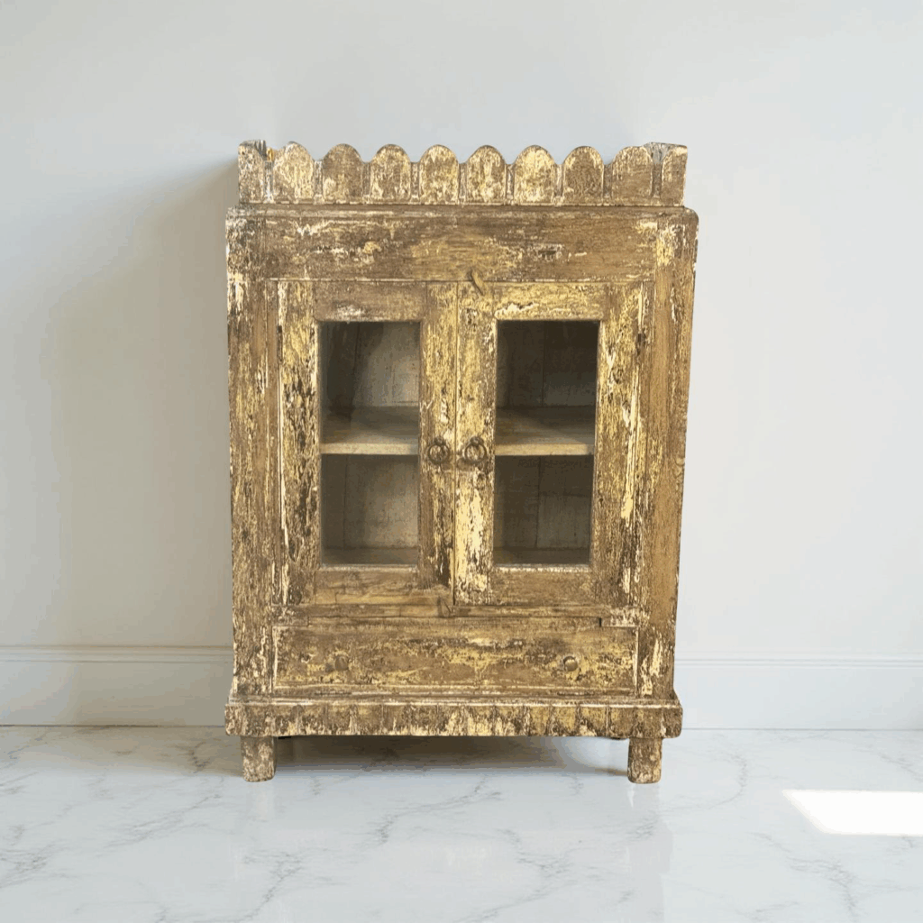 Onderkast glas geel/wit 81x36x117