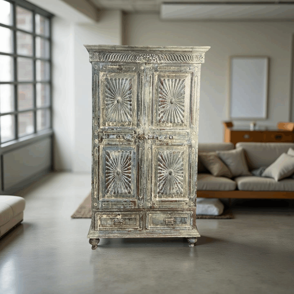 Kast 2dr 2la blauw 92x38x155