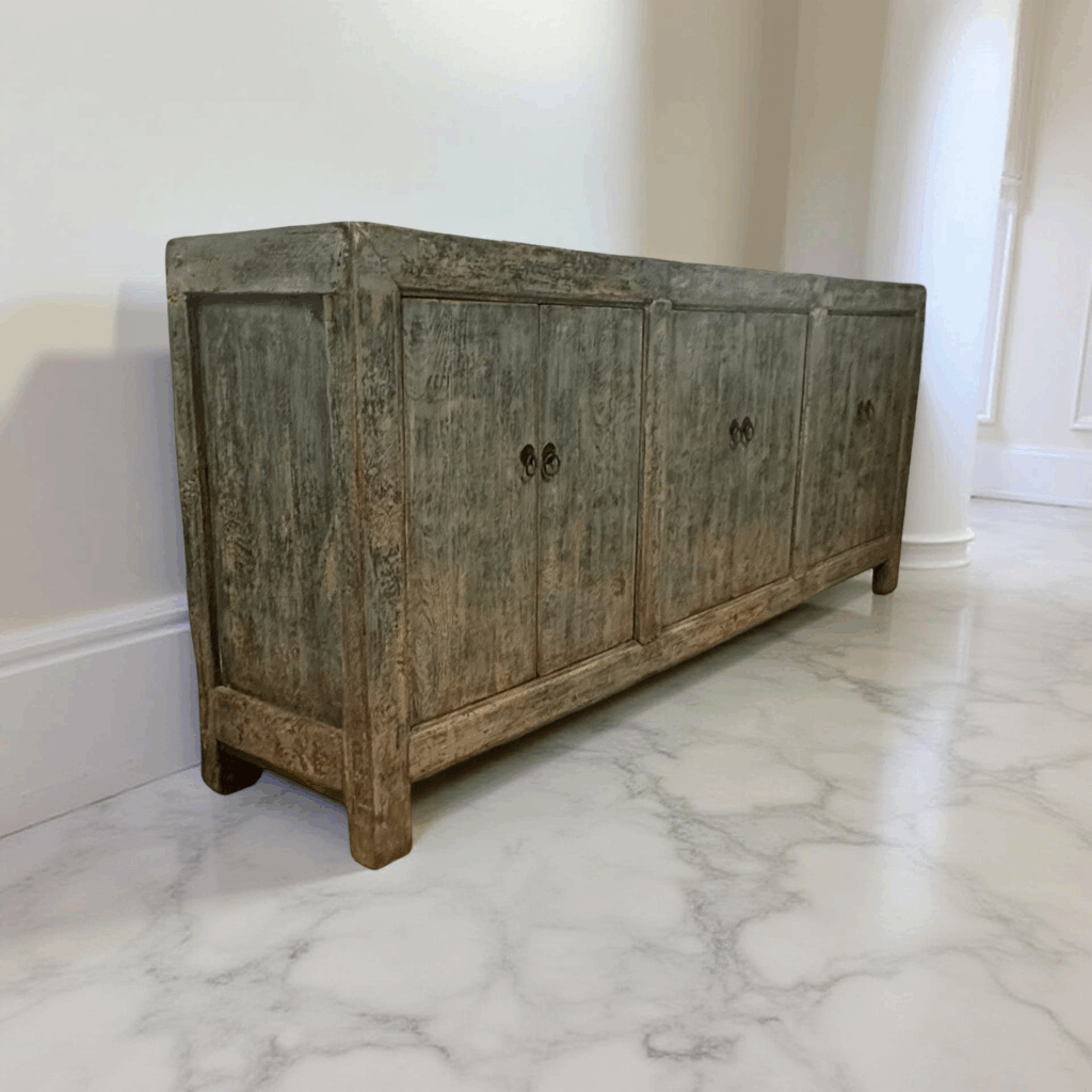 Dressoir 6dr blauw/f 222x44x94