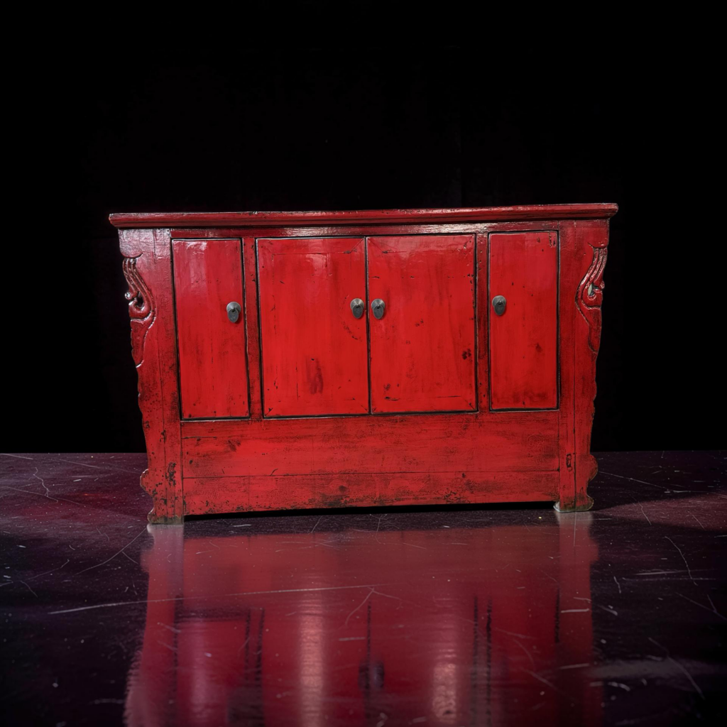 Dressoir rood 4dr Shanxi 142x40x90