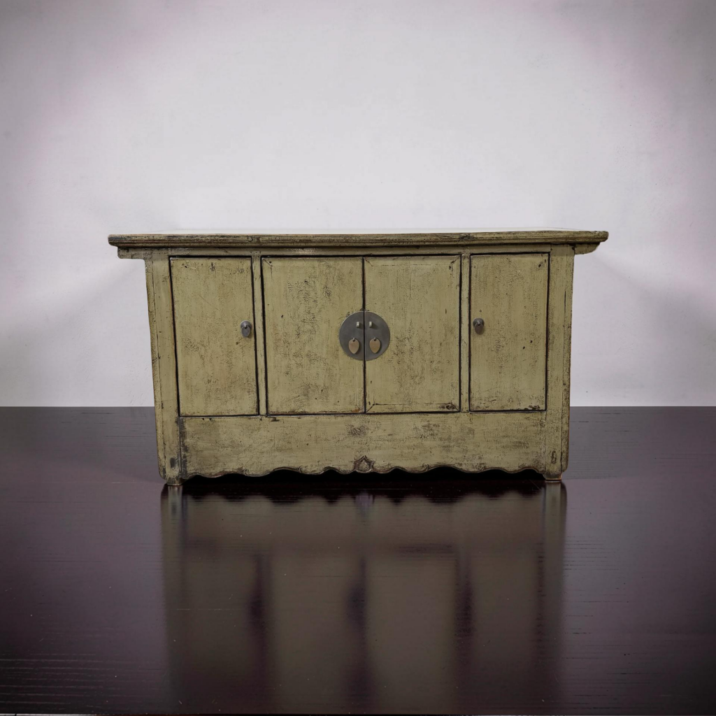 Dressoir 4dr grijs/groen 171x46x91