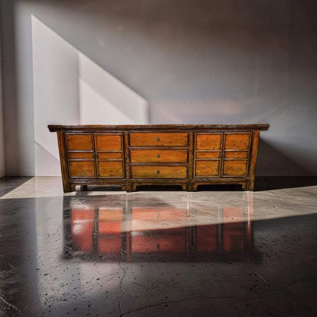 Dressoir oranje 4dr 3la 268x48x87