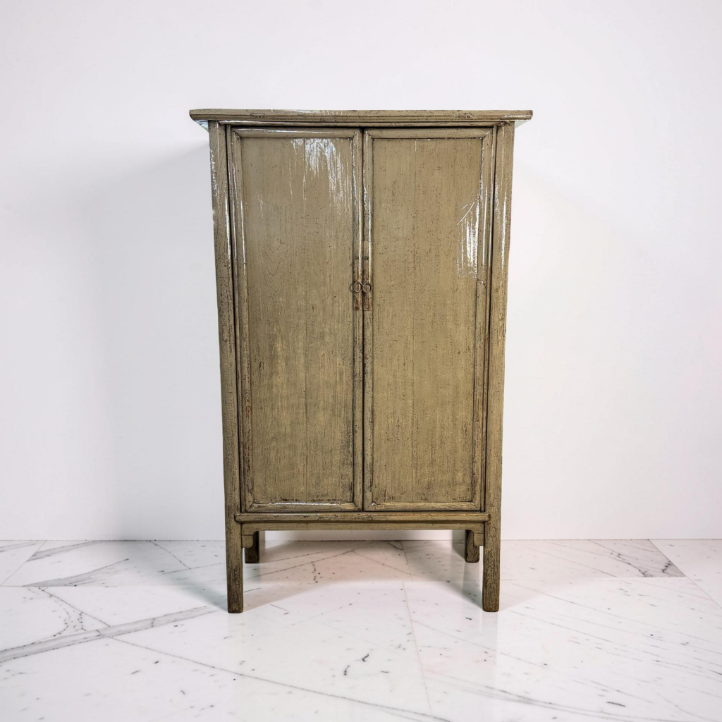 Kast 2dr olijfgroen/bruin 132x57x211